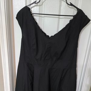 Black Dress with Scalloped Neck Line